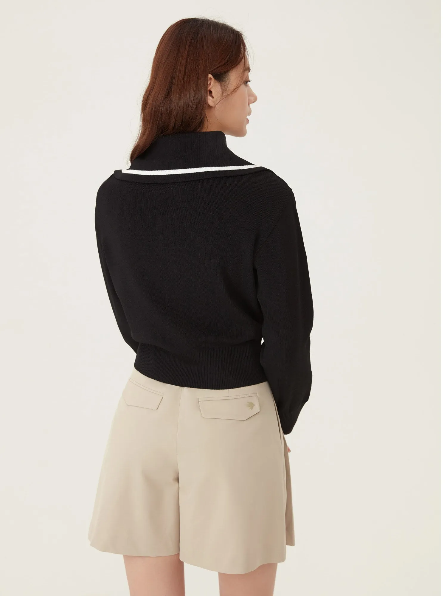 o Khoc Golf DESCENTE N Wide Collar Cardigan