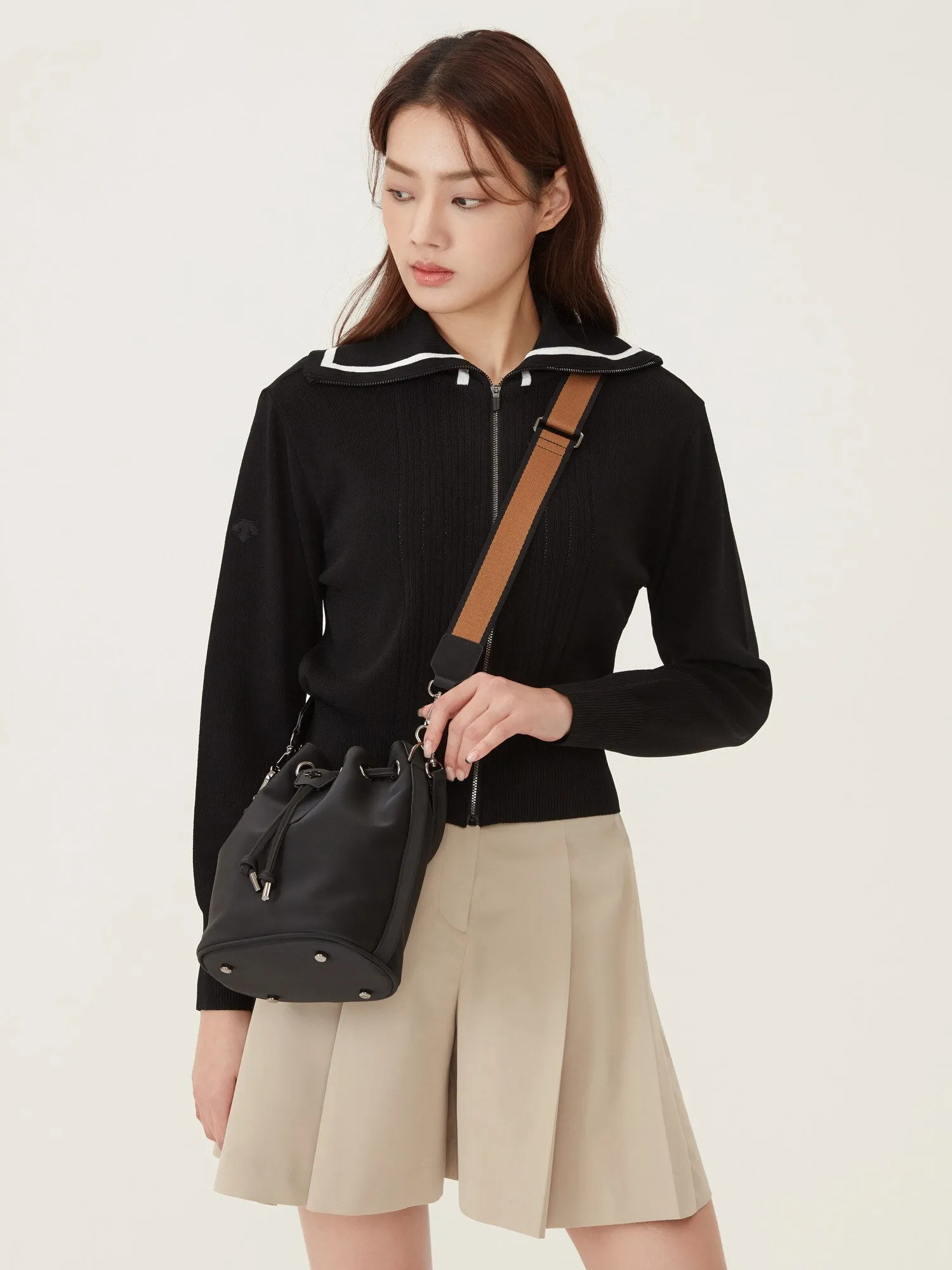 o Khoc Golf DESCENTE N Wide Collar Cardigan