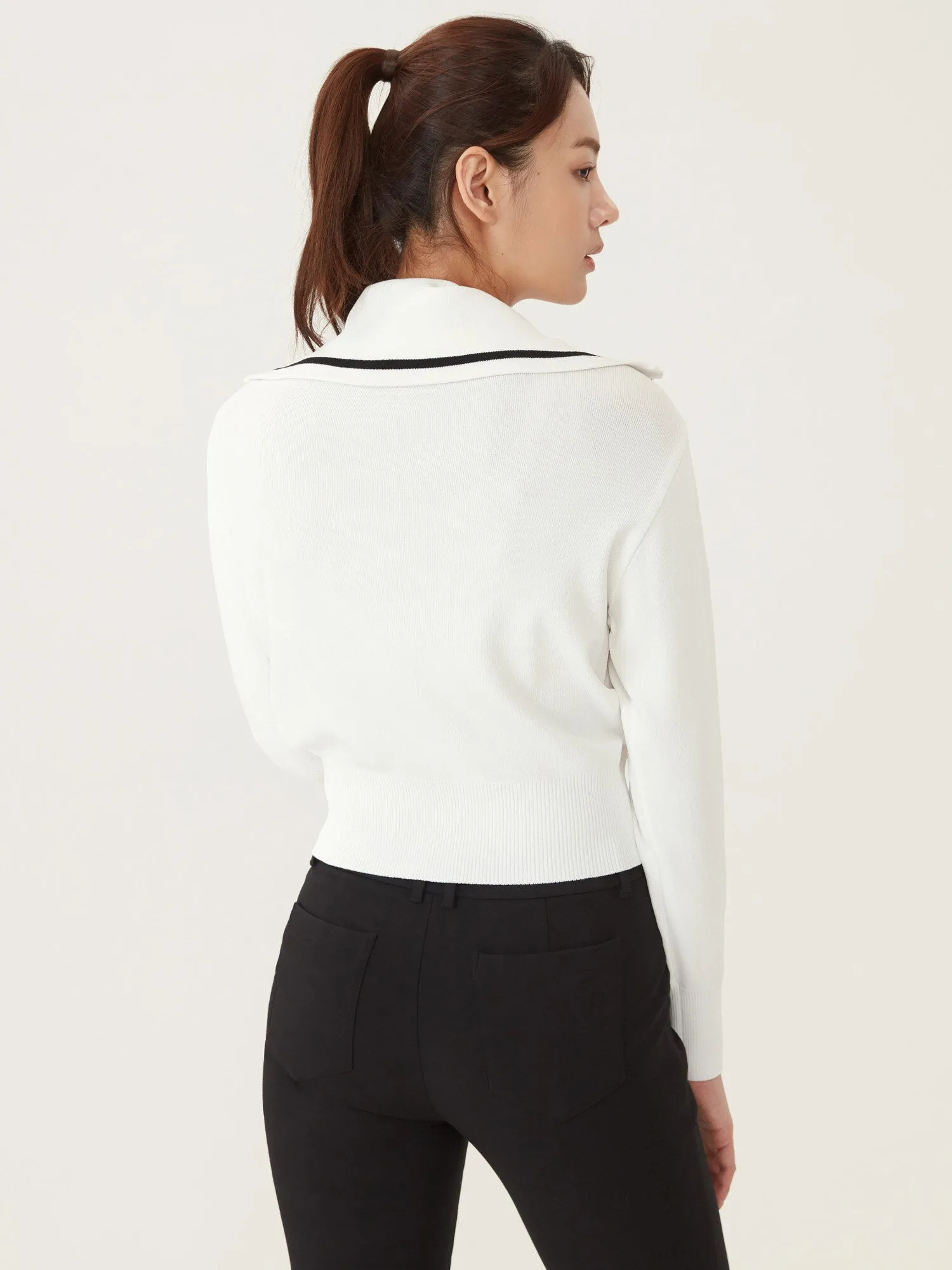 o Khoc Golf DESCENTE N Wide Collar Cardigan