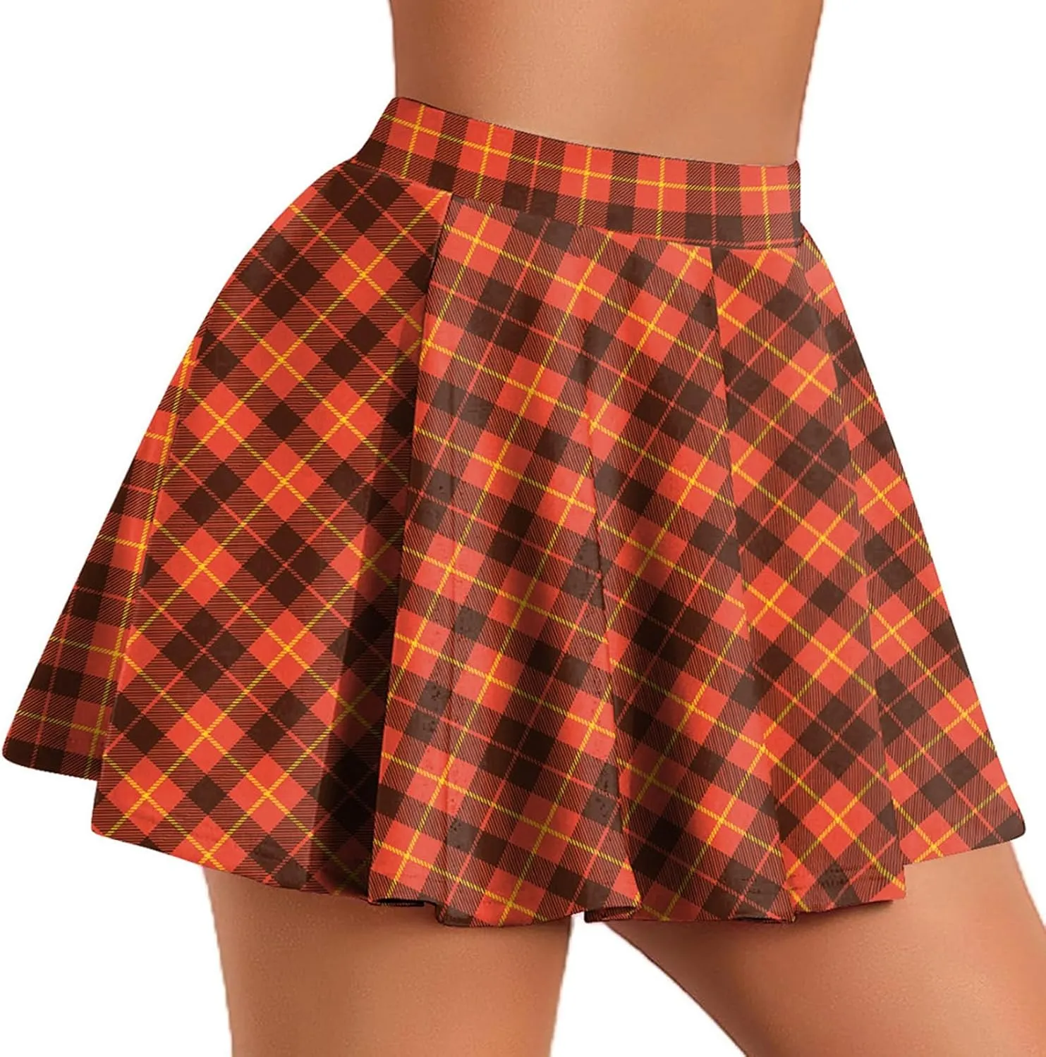 Pleated Mini Skirt for Women Plaid Printed Preppy Short Skirts High Waist A-Line Skater Skirt Fashion Summer Clothes