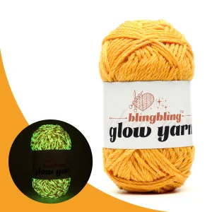 Premium Pumpkin Yellow Glow-in-the-Dark Wool Yarn