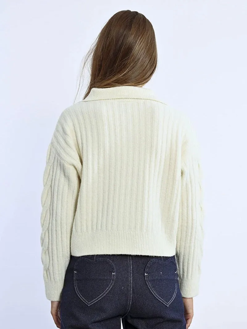 Sequin Half Zip Front Sweater