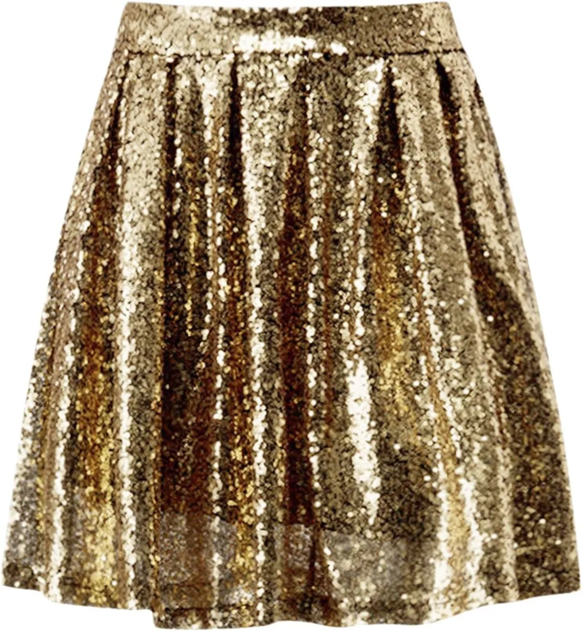 Sequin Skirts for Women High Waist Stretch Pleated Skirts Shiny Bodycon Mini Skirt Rave Party Sparkly Dance Short Skirt
