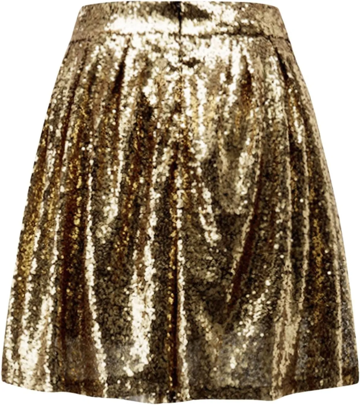 Sequin Skirts for Women High Waist Stretch Pleated Skirts Shiny Bodycon Mini Skirt Rave Party Sparkly Dance Short Skirt