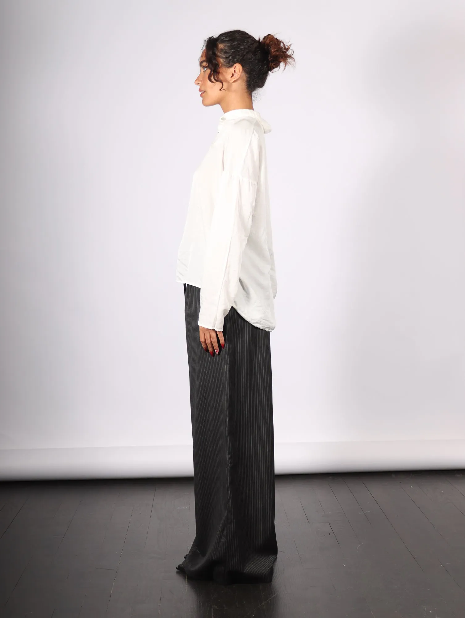 Album Di Famiglia Short Collar Milk Shirt - Elegant Lightweight Summer Essential