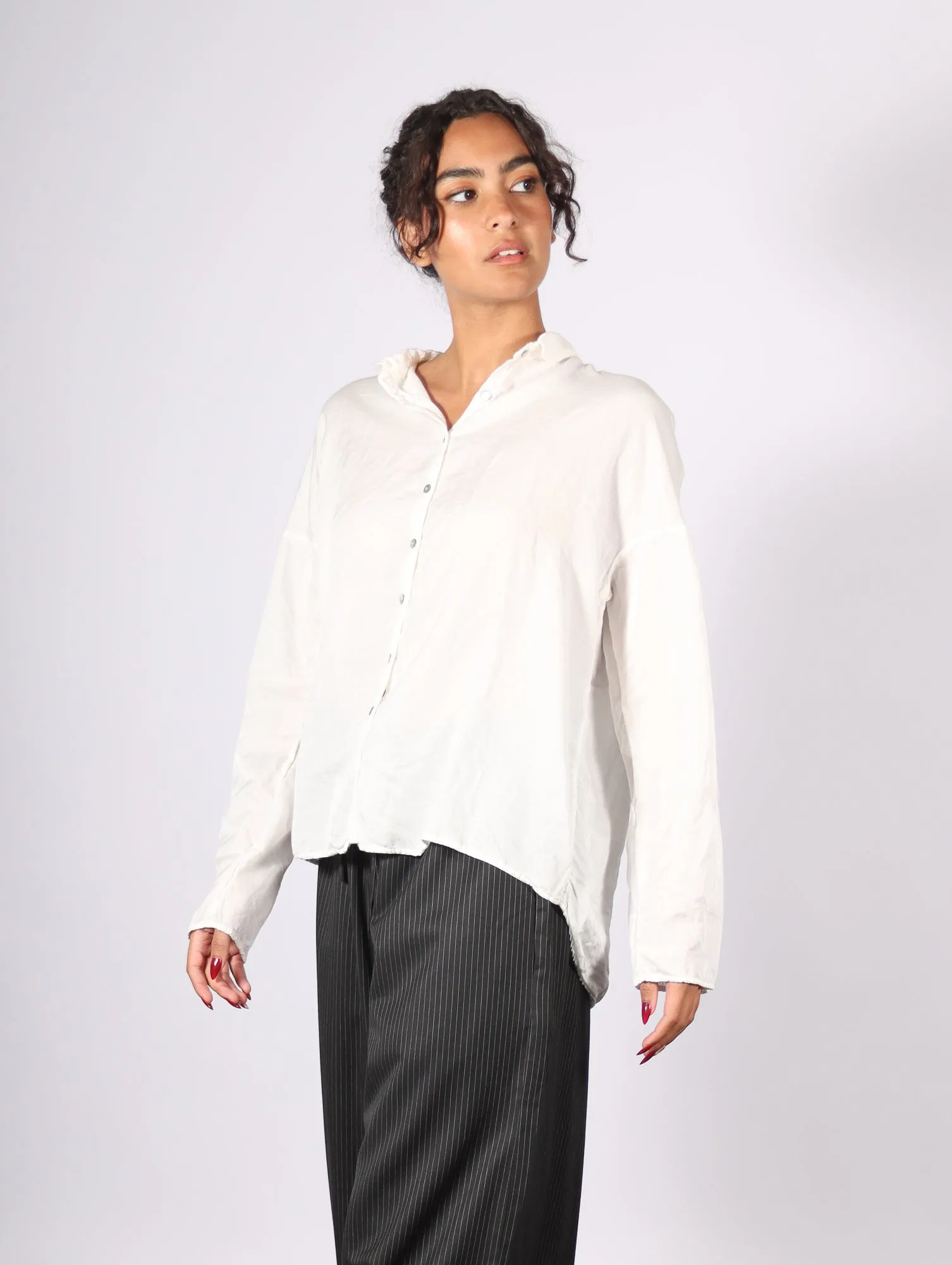 Album Di Famiglia Short Collar Milk Shirt - Elegant Lightweight Summer Essential