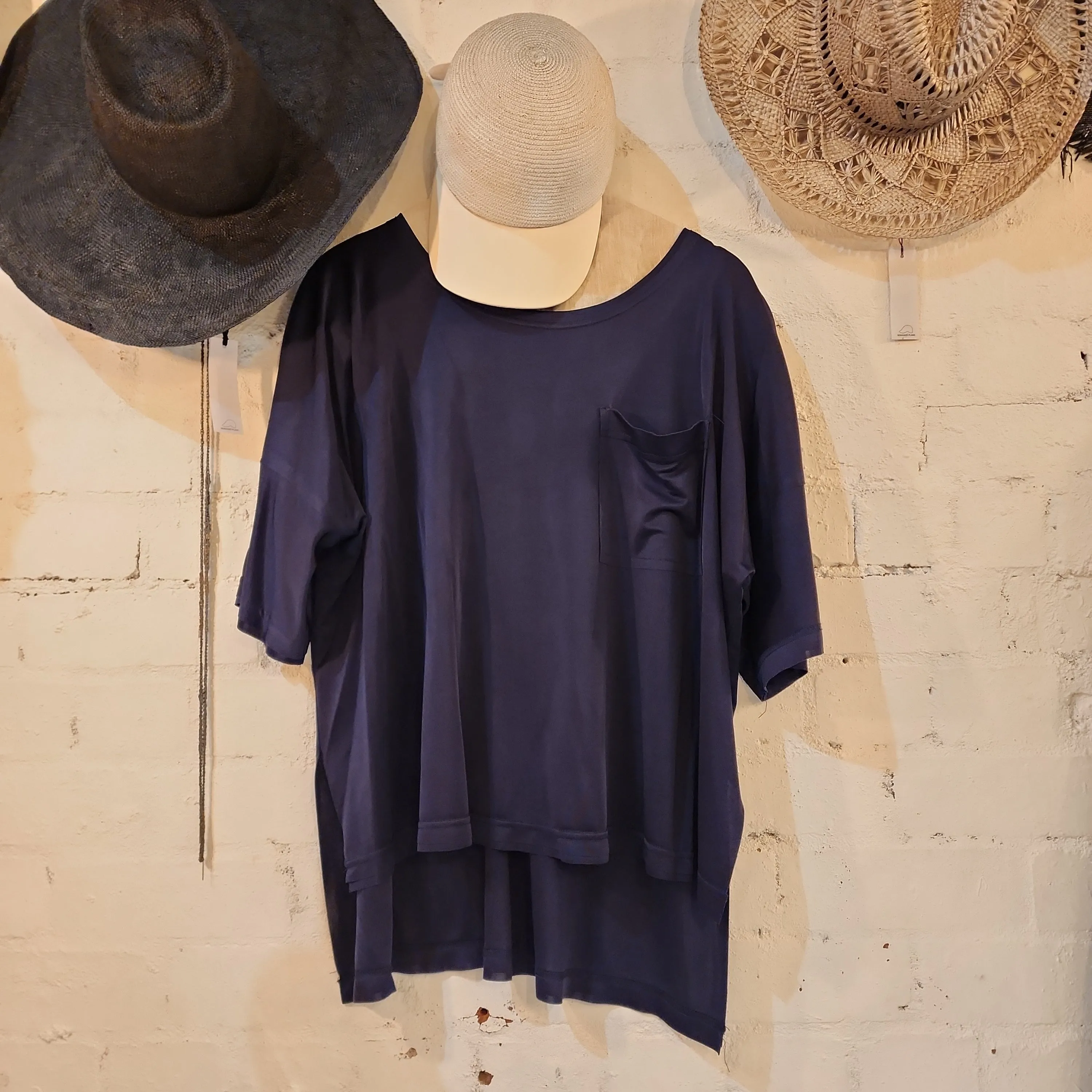 Silk jersey Tee Top - Tea stain