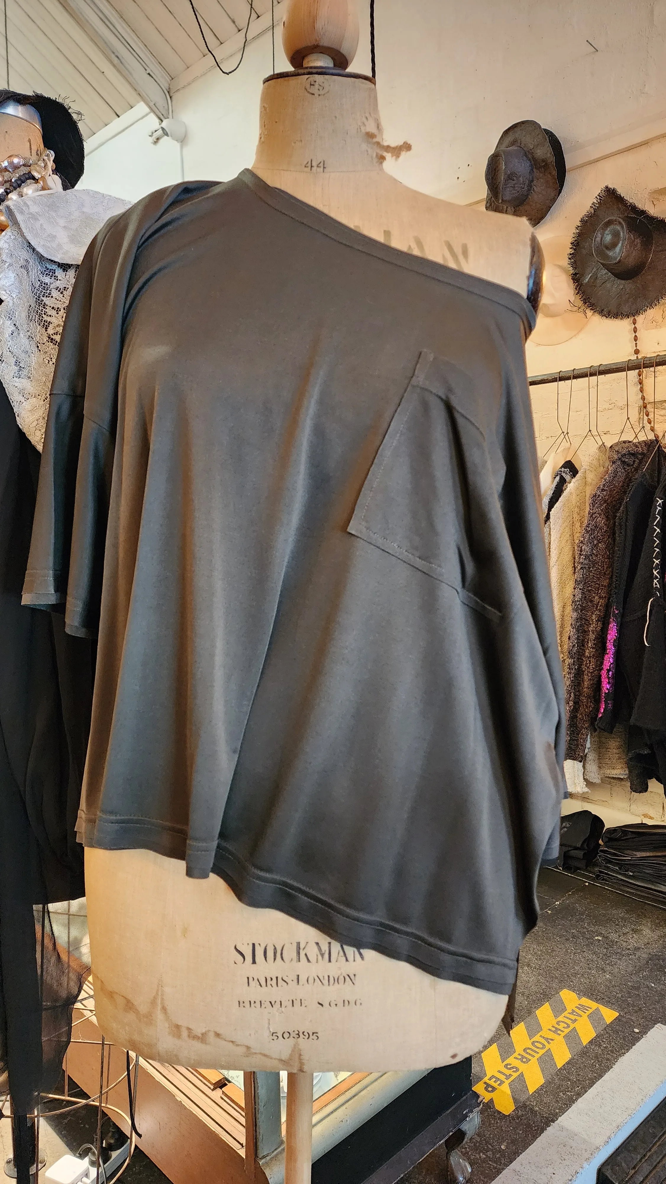 Silk jersey Tee Top - Tea stain