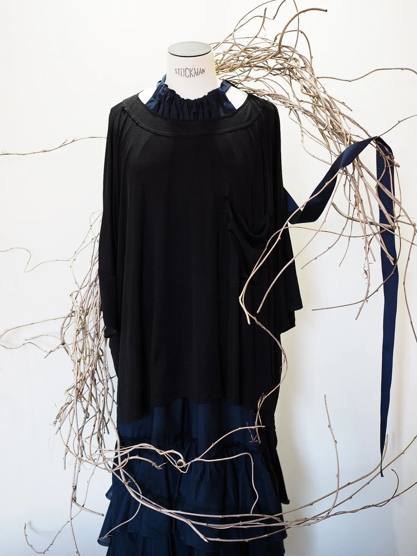 Silk jersey Tee Top - Tea stain