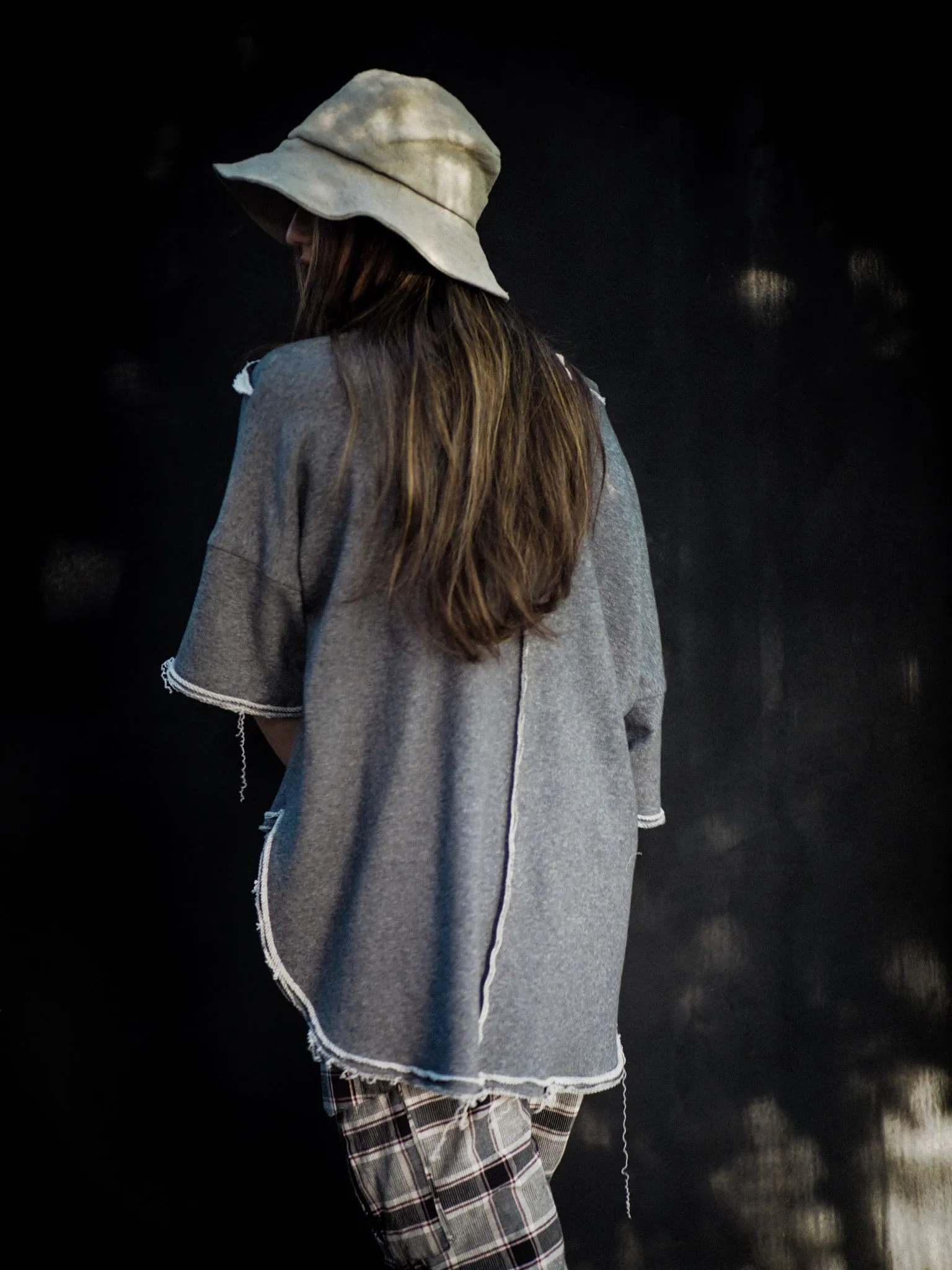 Spliced sweat Top - (Organic Cotton) Grey