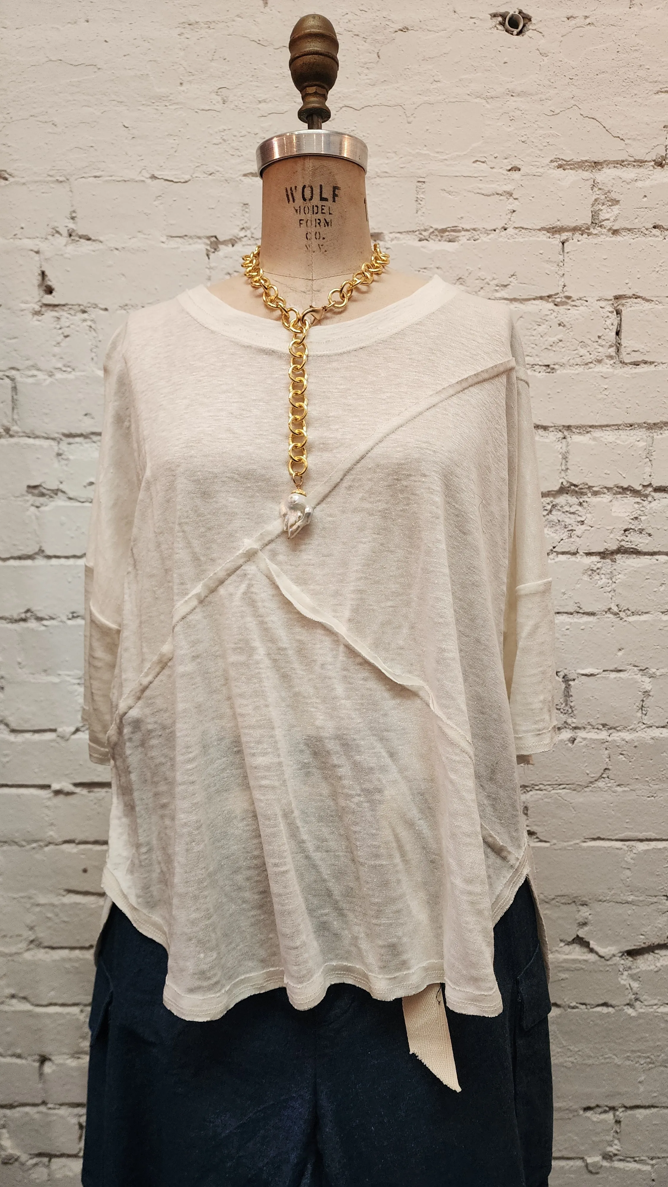 Spliced sweat Top - (Organic Cotton) Natural