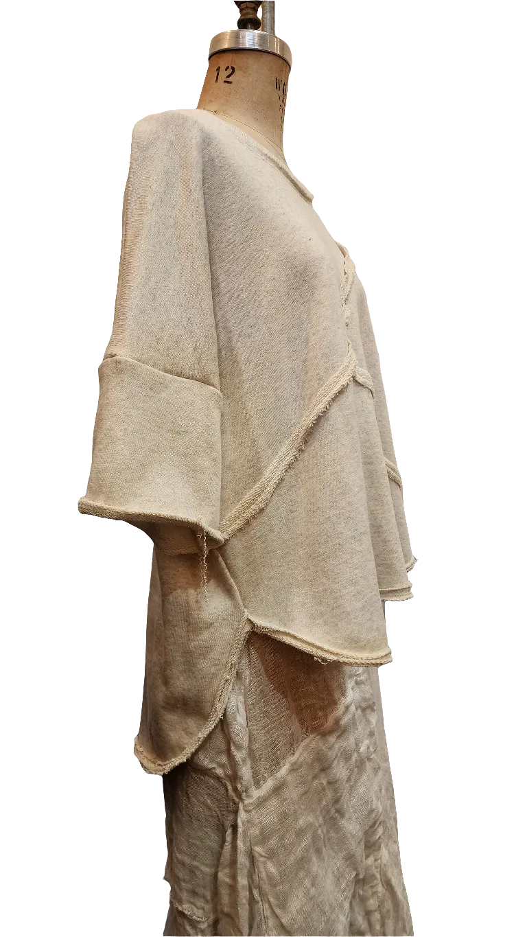 Spliced sweat Top - (Organic Cotton) Natural