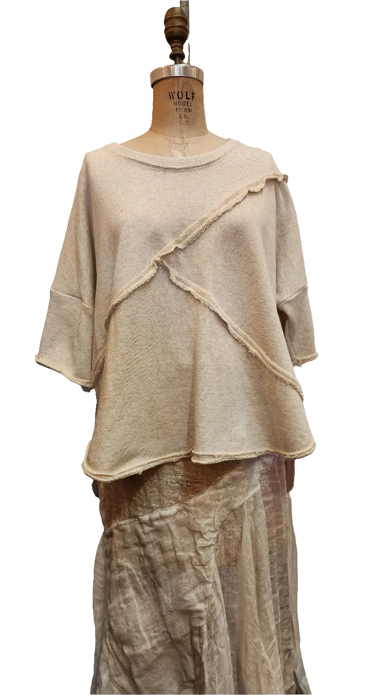 Spliced sweat Top - (Organic Cotton) Natural