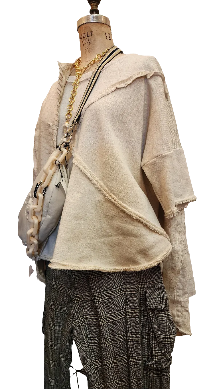 Spliced sweat Top - (Organic Cotton) Natural
