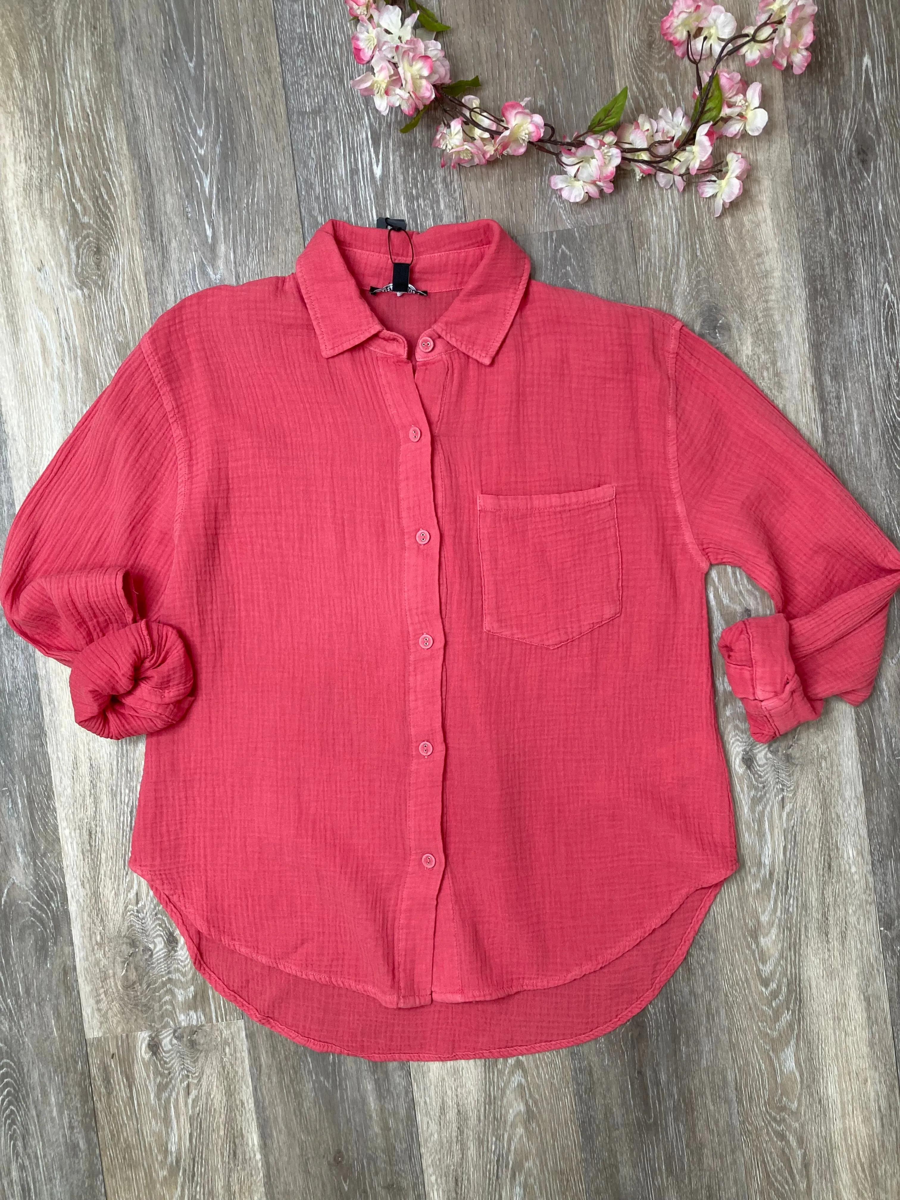 STE Juna Gauze Top in Coral