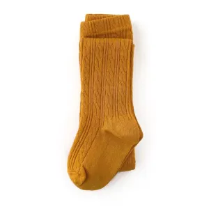 The Little Stocking Co - Cable Knit Tights - Marigold Yellow