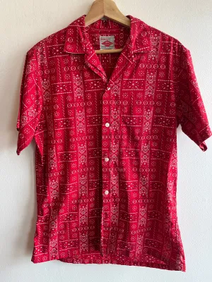 Vintage 1950s Brent Loop Collar Bandana Print Button-Up Shirt