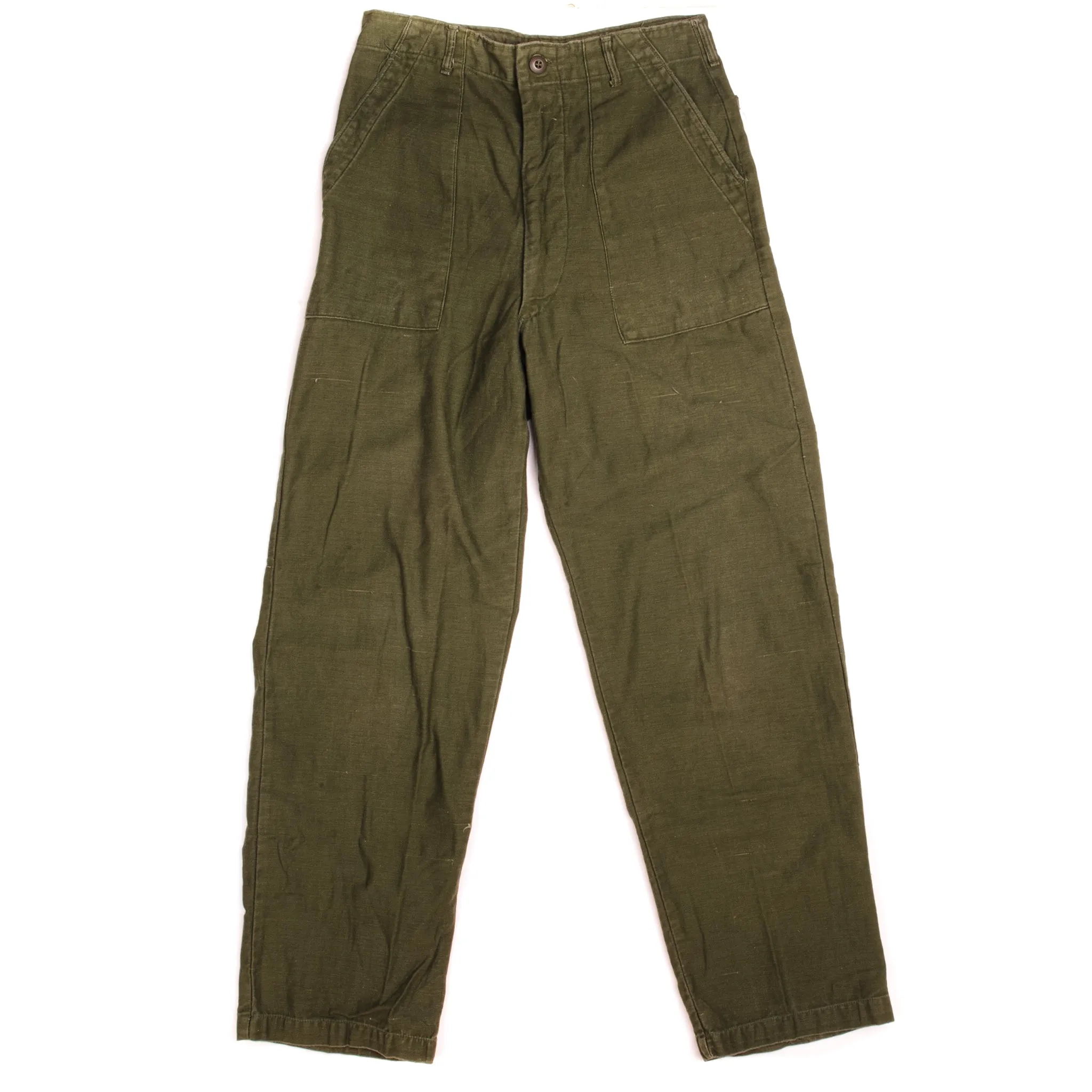 VINTAGE US ARMY UTILITY OG-107 SATEEN TROUSERS PANTS 1970 VIETNAM WAR W28 L30