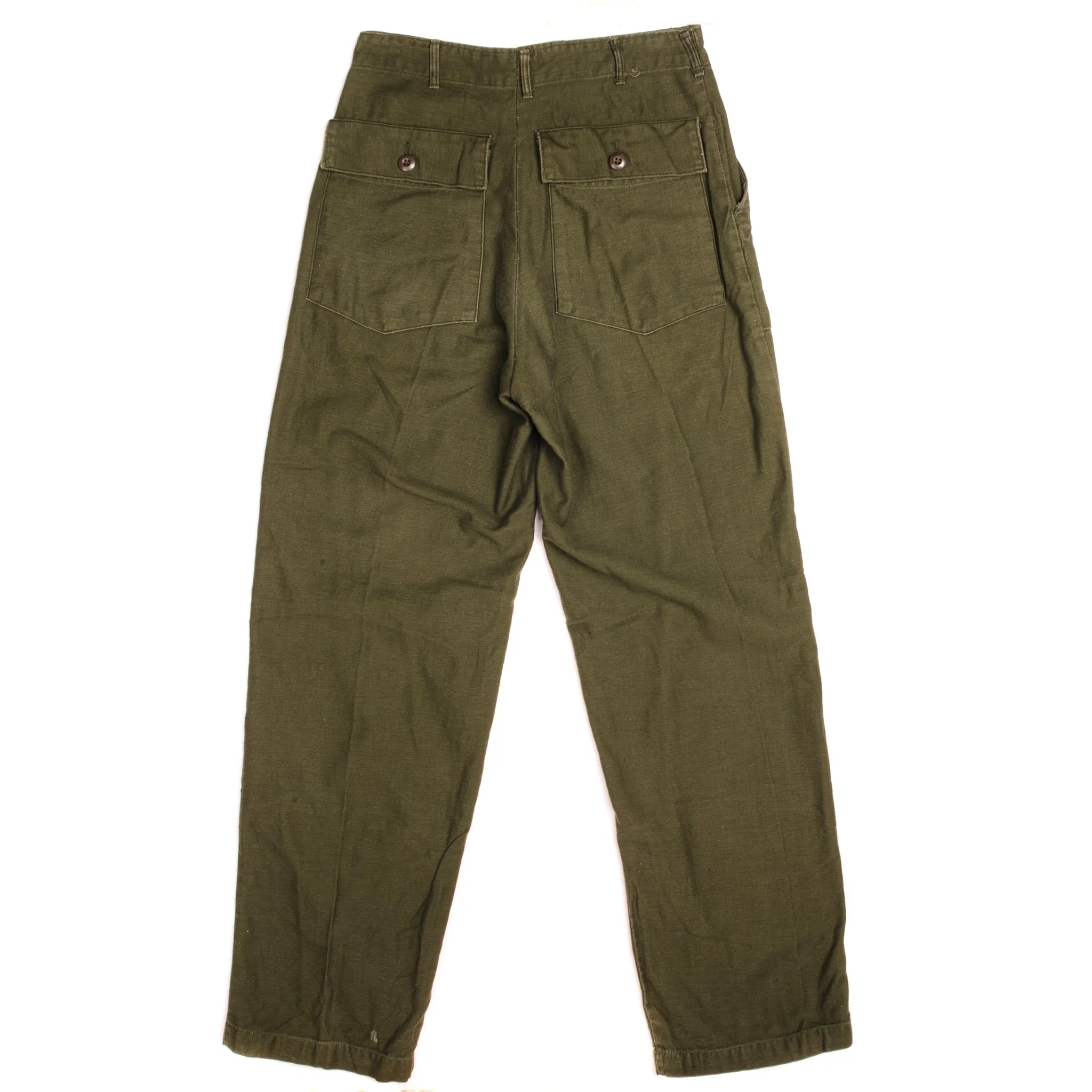 VINTAGE US ARMY UTILITY OG-107 SATEEN TROUSERS PANTS 1970 VIETNAM WAR W28 L30