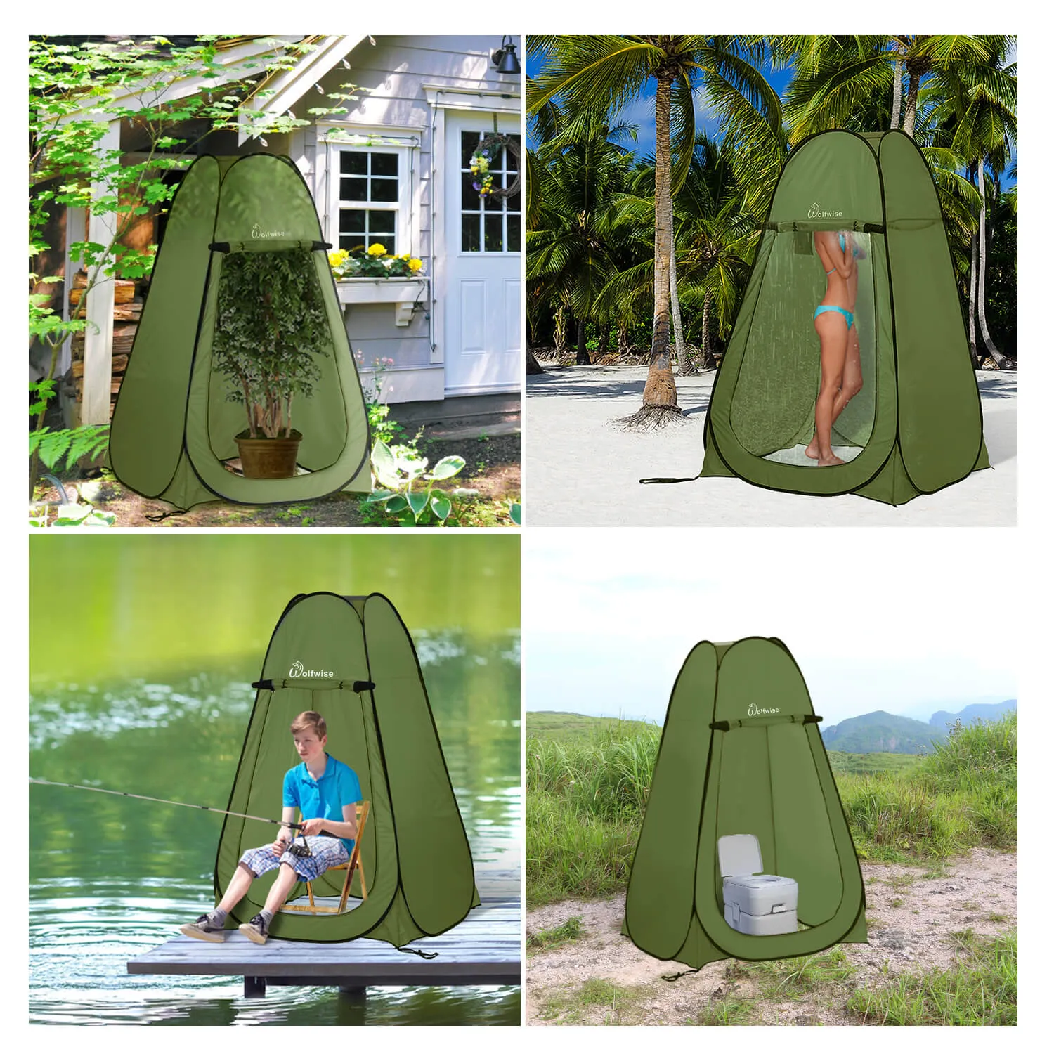 WolfWise Blazers A10 Pop up Privacy Tent Green