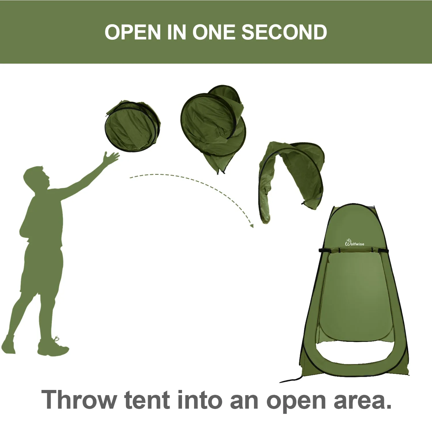 WolfWise Blazers A10 Pop up Privacy Tent Green