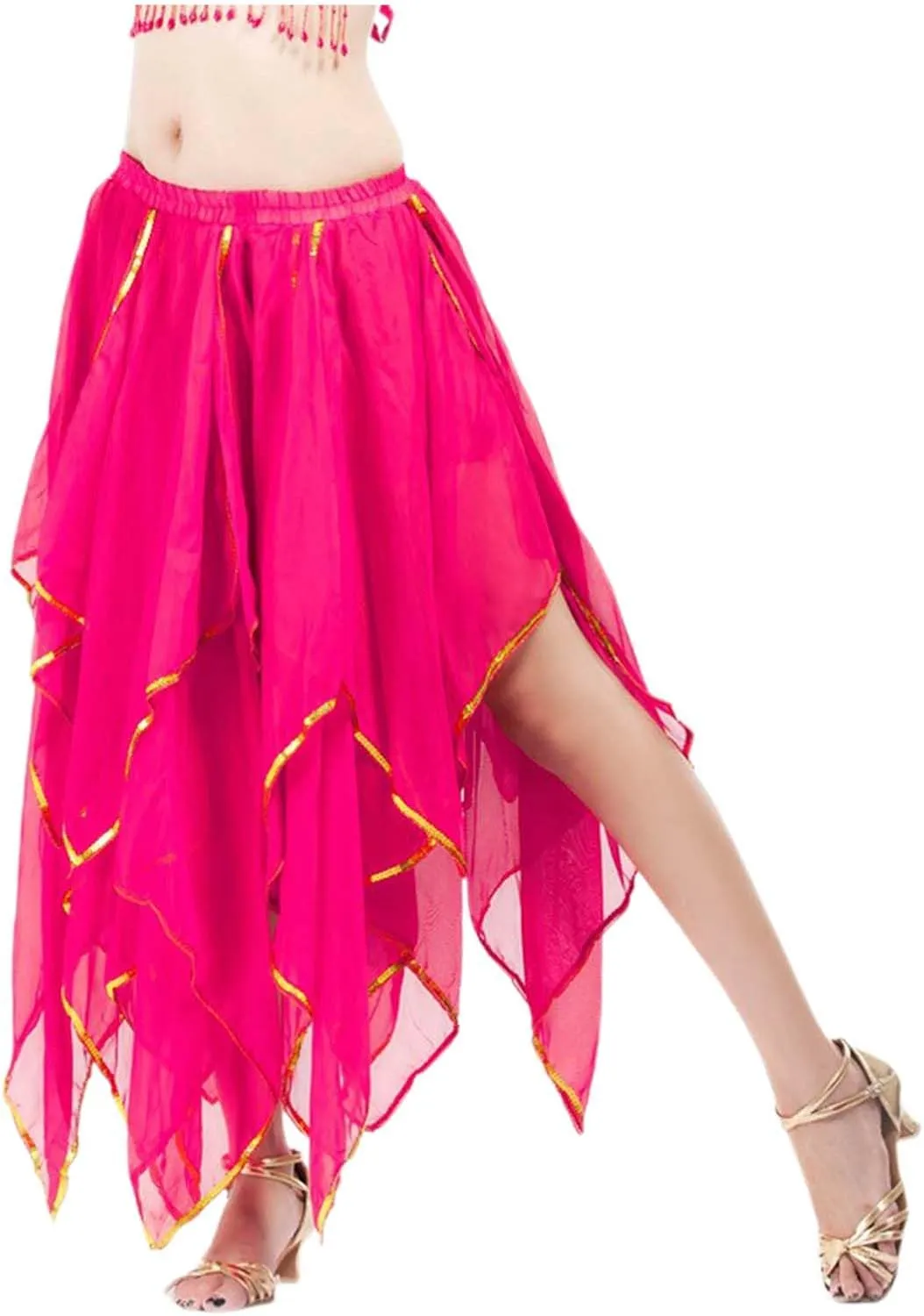 Womens Fashion Solid Midi Skirts Carnival Belly Dance Performance Dress Tulle Bubble A Line Fairy Knee Length Skirts