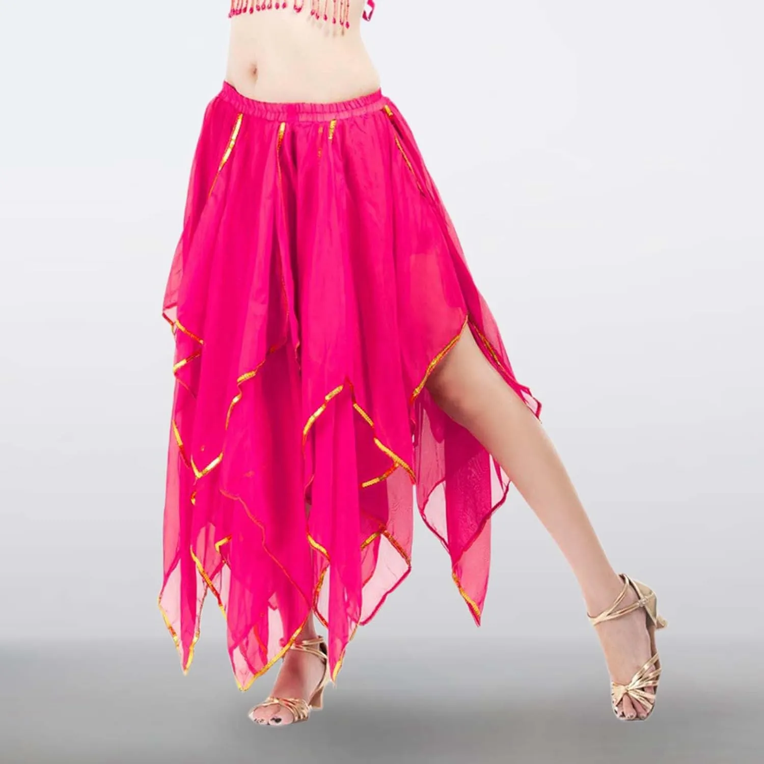 Womens Fashion Solid Midi Skirts Carnival Belly Dance Performance Dress Tulle Bubble A Line Fairy Knee Length Skirts